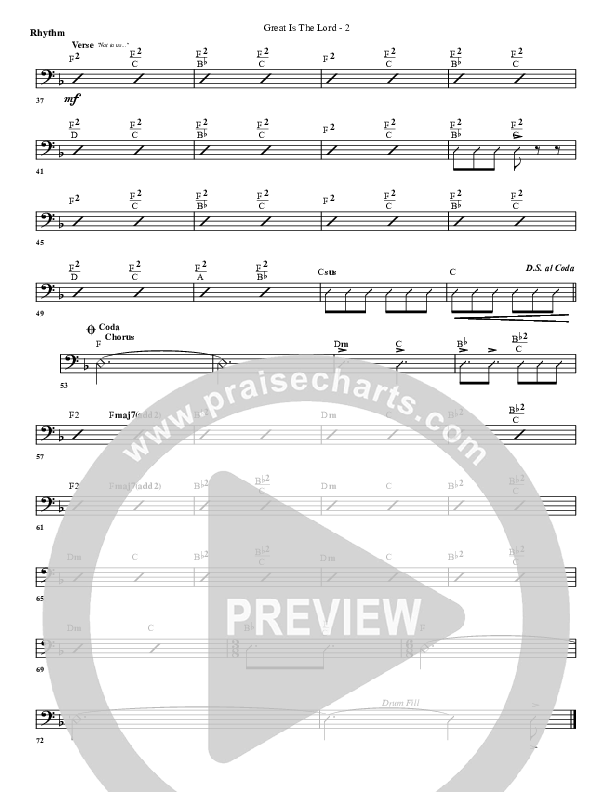Great Is The Lord Rhythm Chart (G3 Worship)