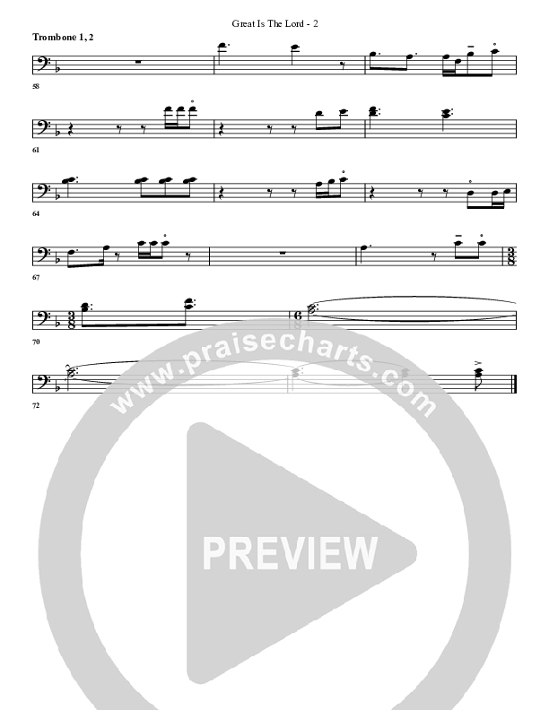 Great Is The Lord Trombone 1/2 (G3 Worship)