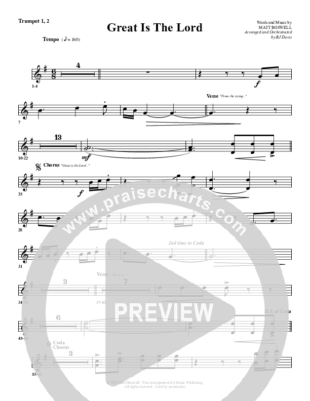 Great Is The Lord Trumpet 1,2 (G3 Worship)