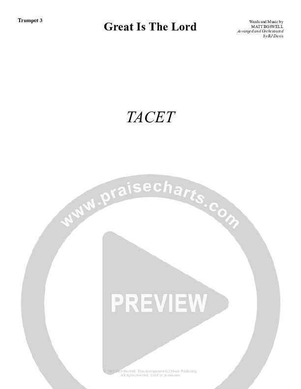 Great Is The Lord Trumpet 3 (G3 Worship)