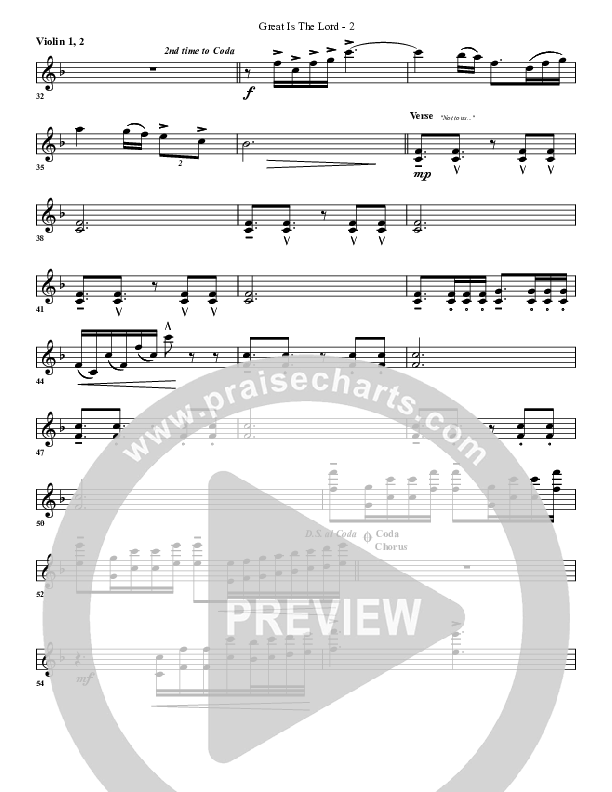 Great Is The Lord Violin 1/2 (G3 Worship)
