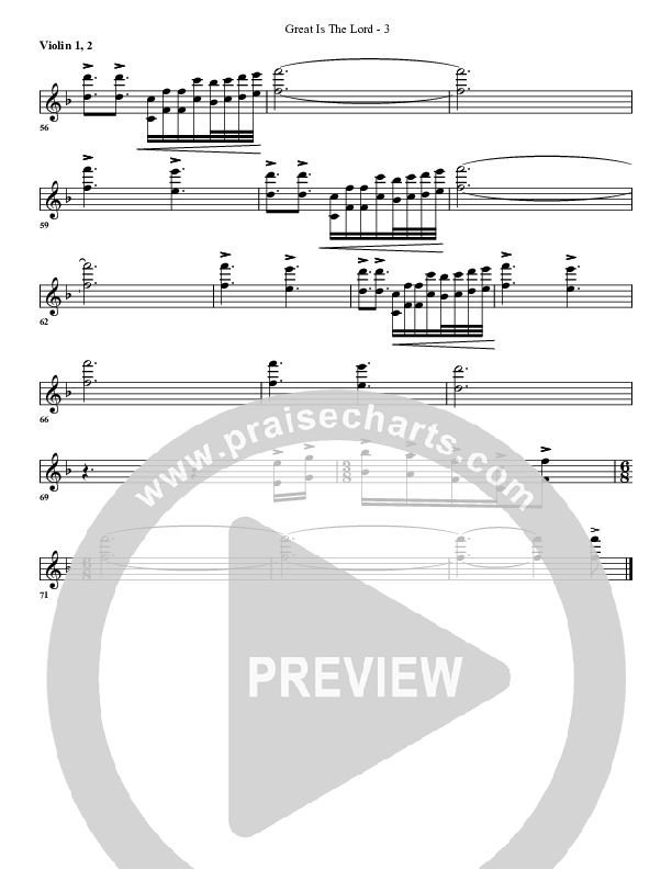 Great Is The Lord Violin 1/2 (G3 Worship)
