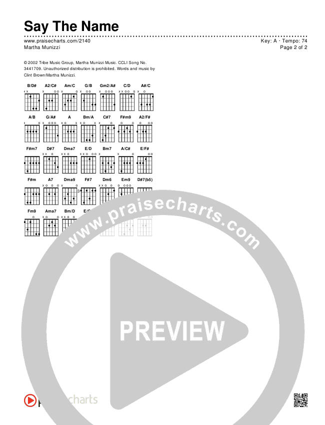Say The Name Chords & Lyrics (Martha Munizzi)