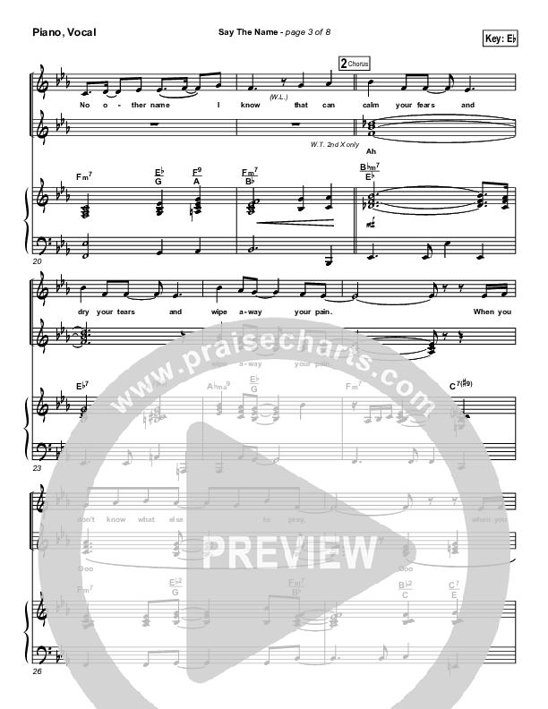 Say The Name Piano/Vocal Pack (Martha Munizzi)