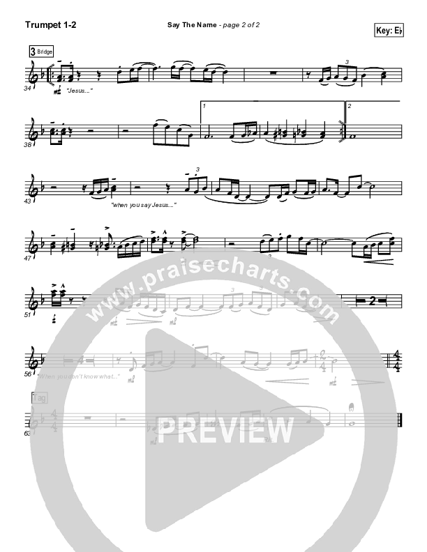 Say The Name Trumpet 1,2 (Martha Munizzi)