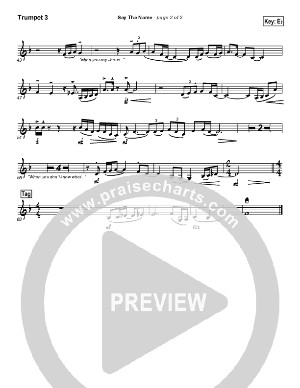 Say The Name Trumpet 3 (Martha Munizzi)