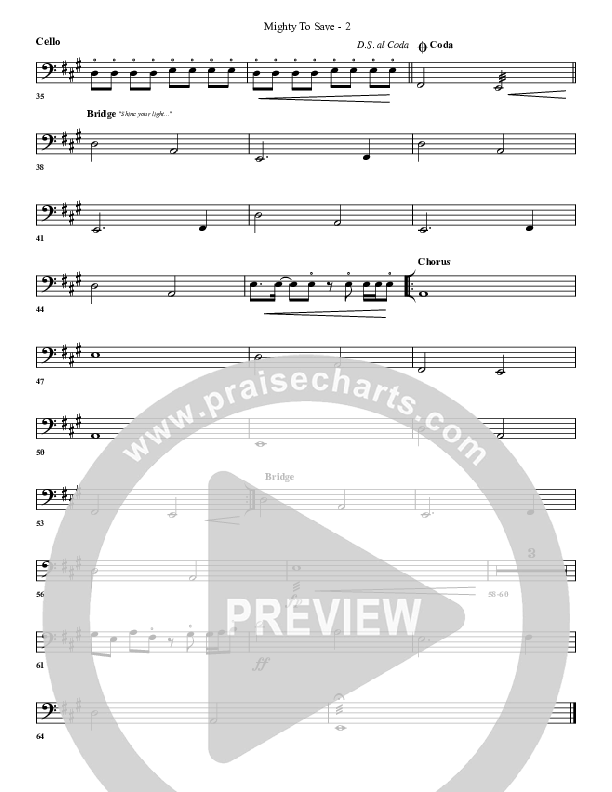 Mighty To Save Cello (G3 Worship)