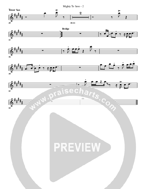 Mighty To Save Tenor Sax 2 (G3 Worship)