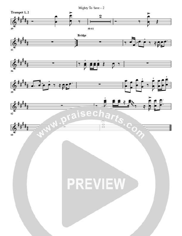 Mighty To Save Trumpet 1,2 (G3 Worship)