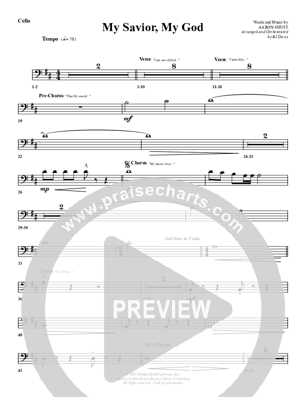 My Savior My God Cello (G3 Worship)