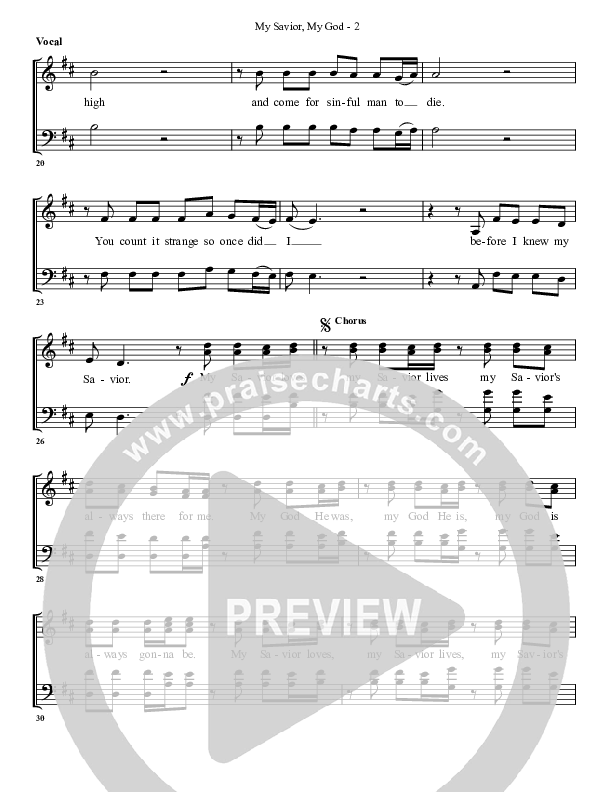 My Savior My God Choir Sheet (G3 Worship)