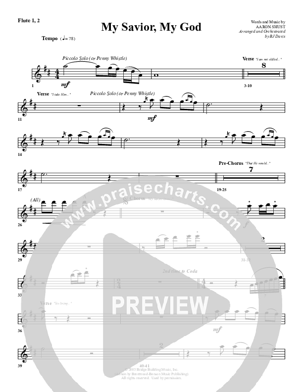 My Savior My God Flute 1/2 (G3 Worship)