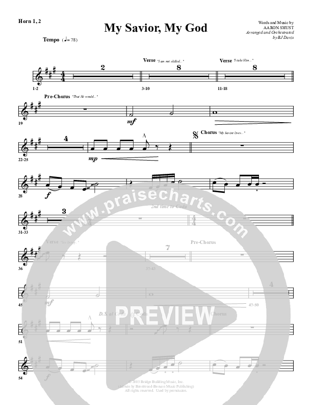 My Savior My God French Horn 1/2 (G3 Worship)