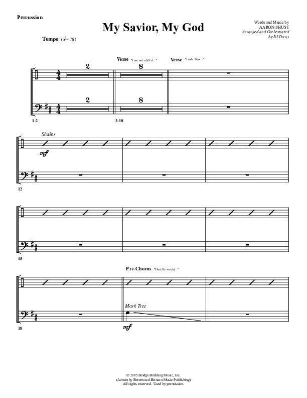 My Savior My God Percussion (G3 Worship)