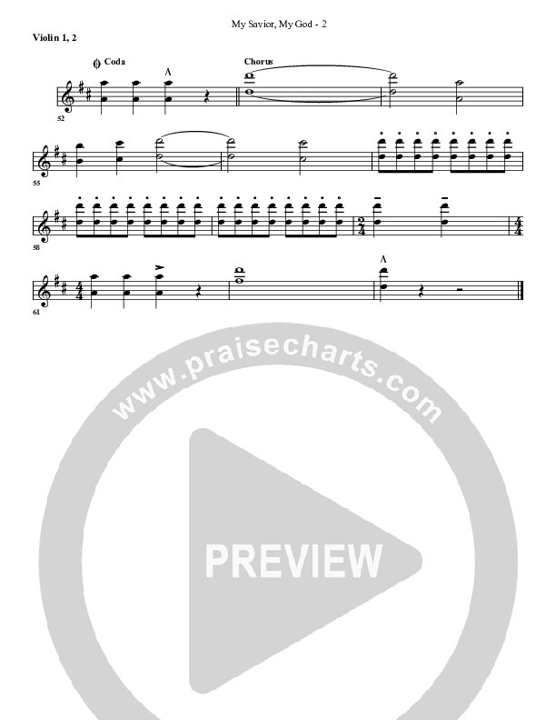 My Savior My God Violin 1/2 (G3 Worship)