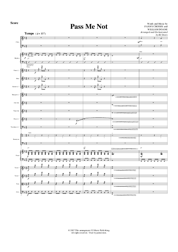 Pass Me Not Conductor's Score (G3 Worship)