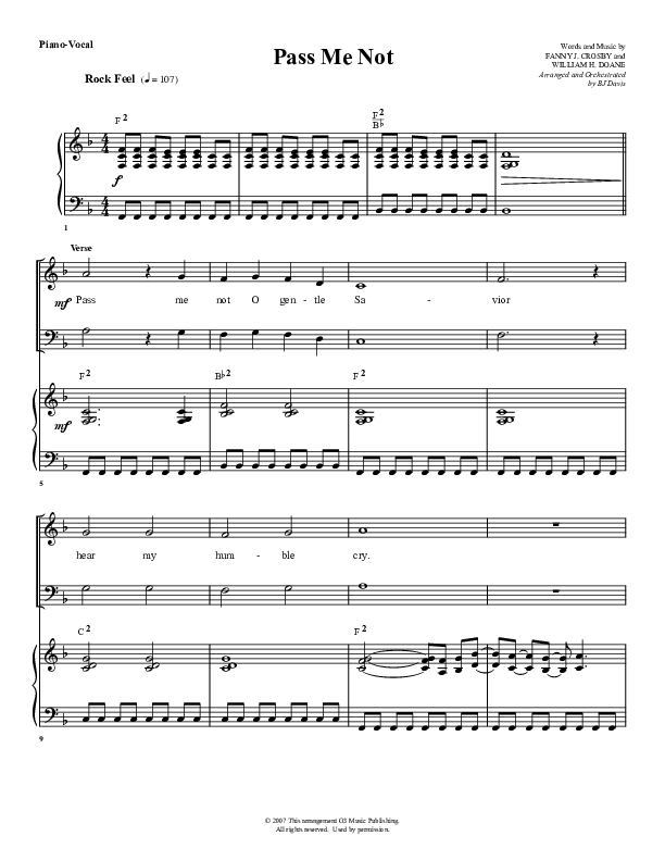 Pass Me Not Piano/Vocal (G3 Worship)