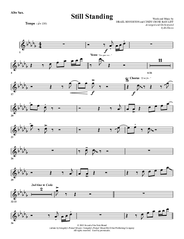 Still Standing Alto Sax (G3 Worship)