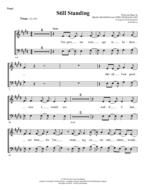 Still Standing Choir Sheet (G3 Worship)