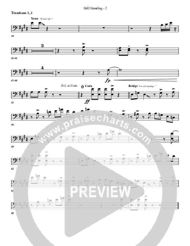 Still Standing Trombone Sheet Music PDF (G3 Worship) PraiseCharts