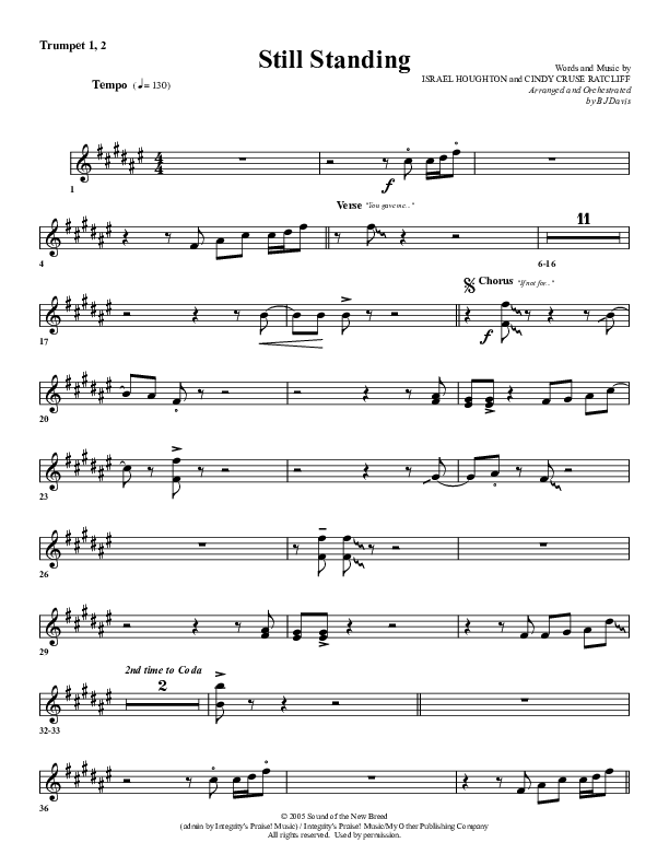 Still Standing Trumpet 1,2 (G3 Worship)