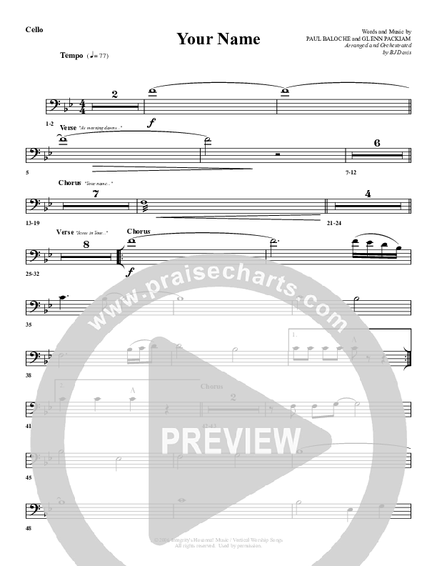 Your Name Cello (G3 Worship)