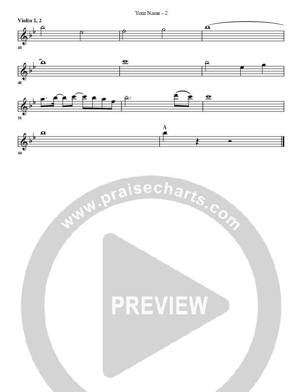 Your Name Violin 1/2 (G3 Worship)