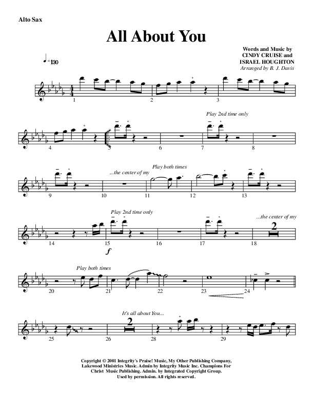 All About You Alto Sax (G3 Worship)