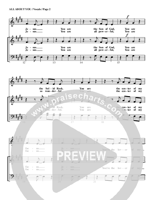 All About You Choir Sheet (G3 Worship)