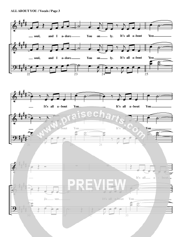 All About You Choir Sheet (G3 Worship)