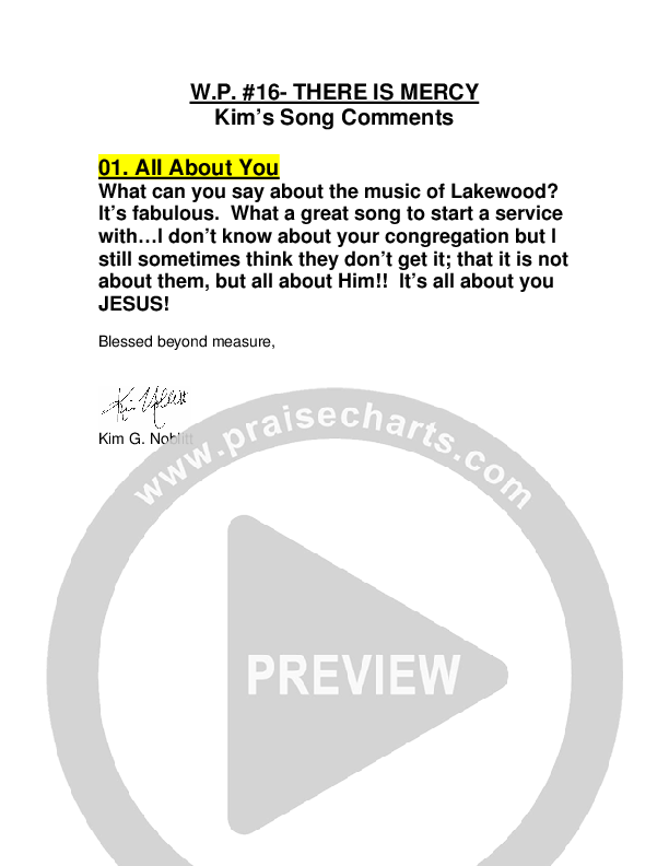 All About You Cover Sheet (G3 Worship)