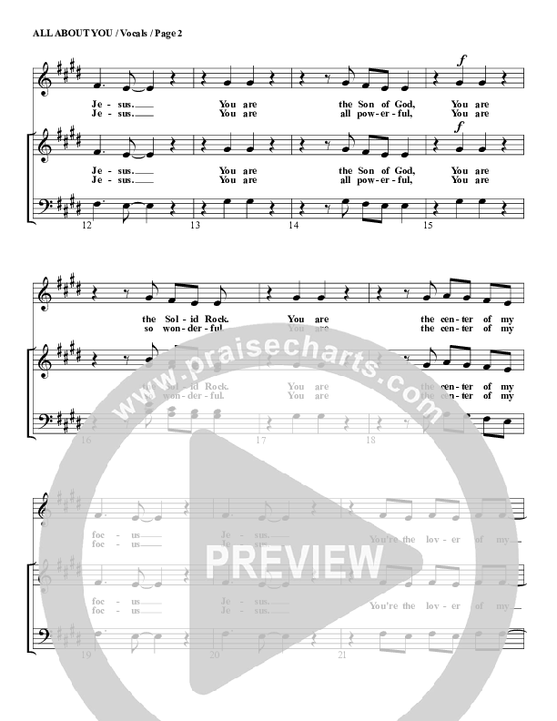 All About You Lead Sheet (SAT) (G3 Worship)