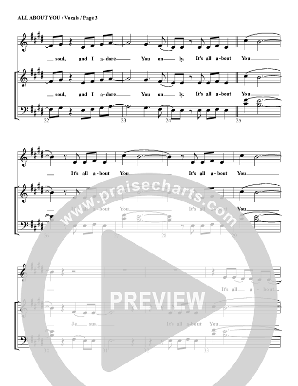 All About You Lead Sheet (SAT) (G3 Worship)