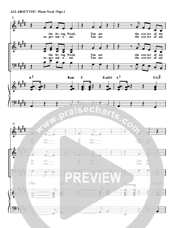 All About You Piano/Vocal & Lead (G3 Worship)