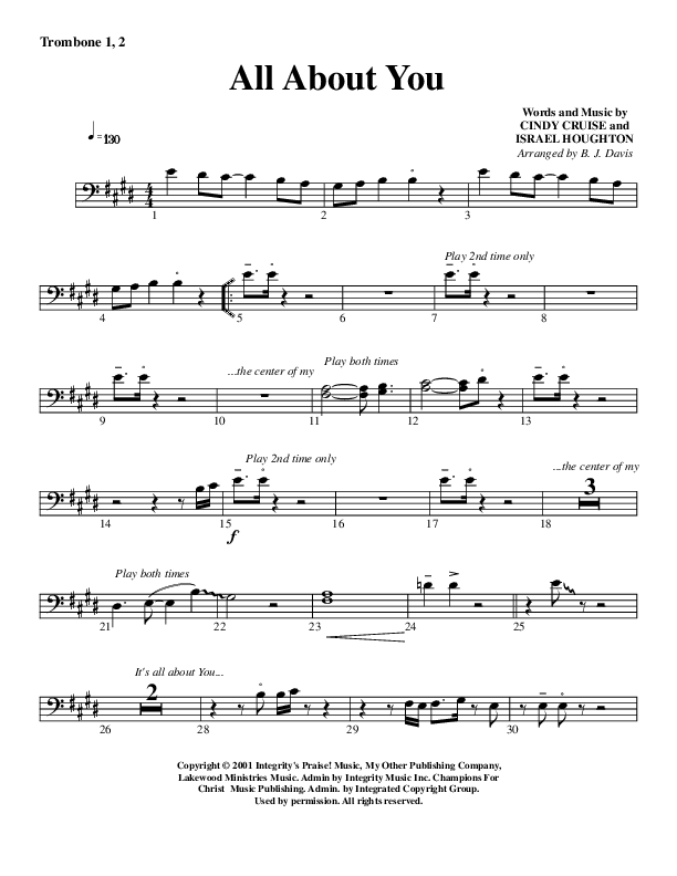 All About You Trombone 1/2 (G3 Worship)