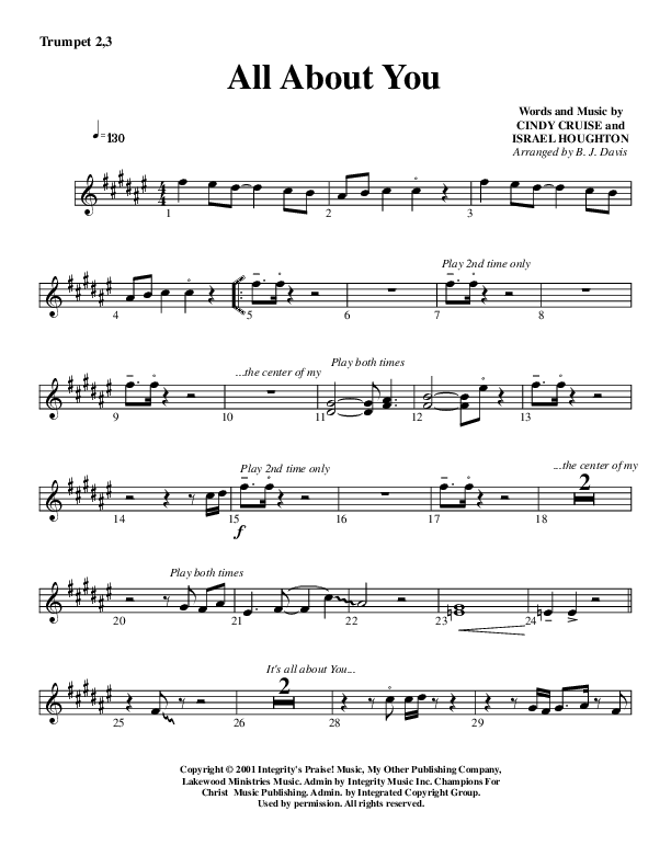 All About You Trumpet 2/3 (G3 Worship)