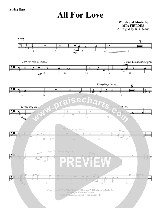 All For Love Double Bass (G3 Worship)