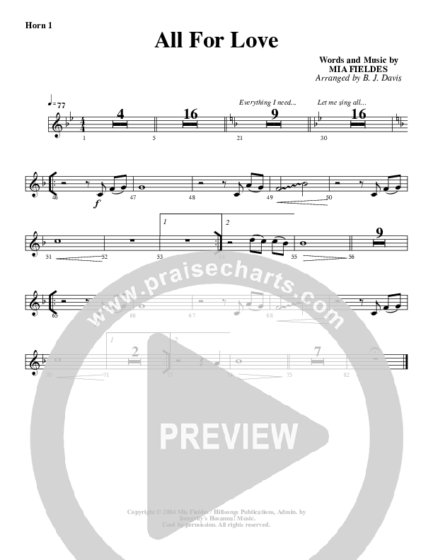 All For Love French Horn 1 (G3 Worship)