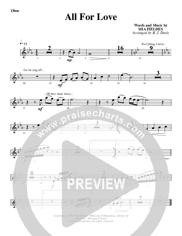 All For Love Oboe (G3 Worship)