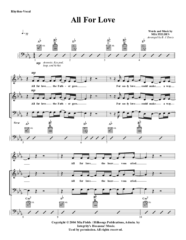 All For Love Rhythm/Vocal (G3 Worship)