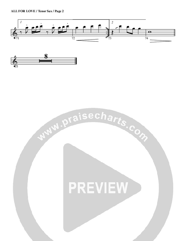 All For Love Tenor Sax 2 (G3 Worship)