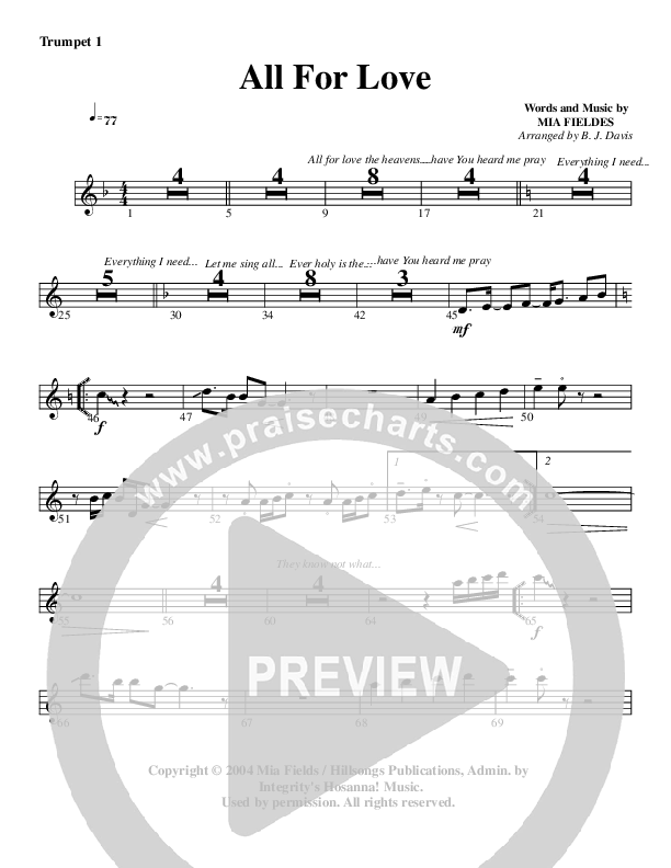 All For Love Trumpet 1 (G3 Worship)