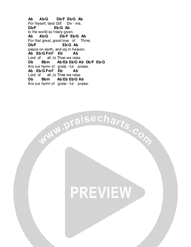For The Beauty Of The Earth Chord Chart (G3 Worship)