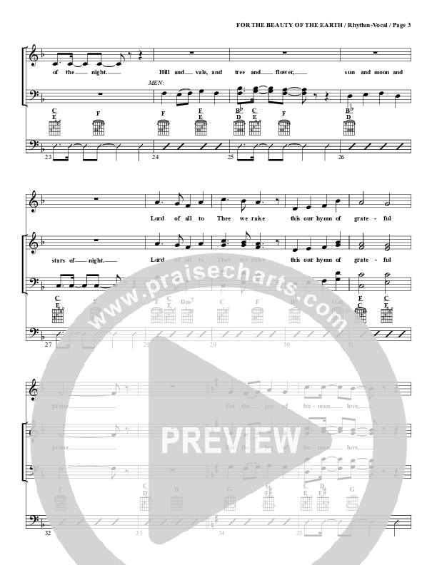 For The Beauty Of The Earth Rhythm/Vocal (G3 Worship)