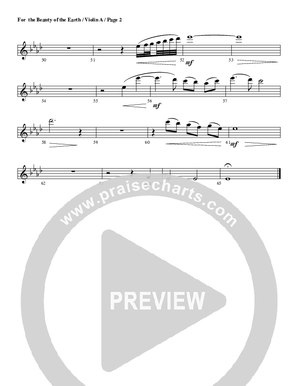 For The Beauty Of The Earth Violin 1 (G3 Worship)