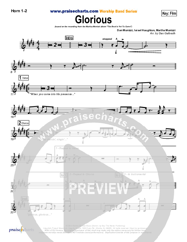 Glorious French Horn 1/2 (Martha Munizzi)