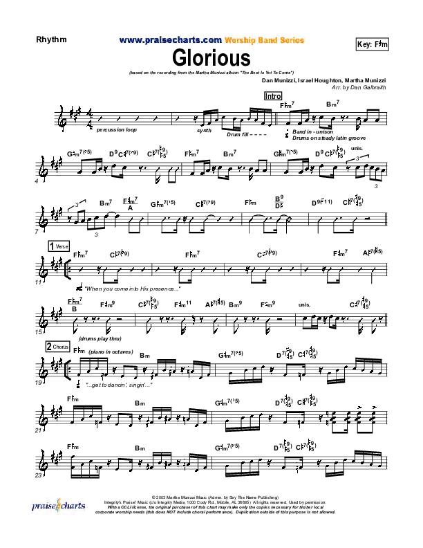 Glorious Rhythm Chart (Martha Munizzi)