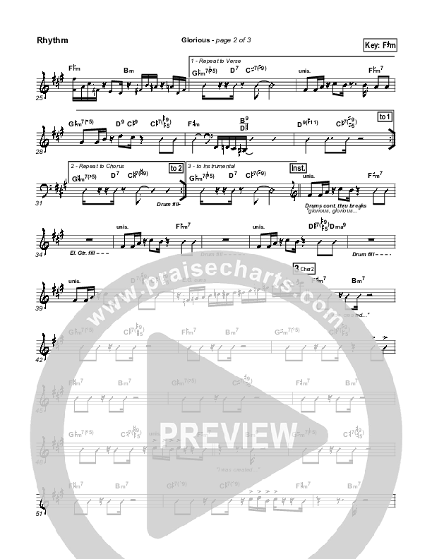 Glorious Rhythm Chart (Martha Munizzi)