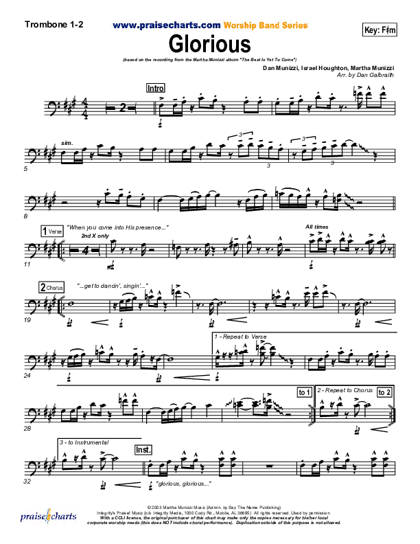 Glorious Trombone 1/2 (Martha Munizzi)