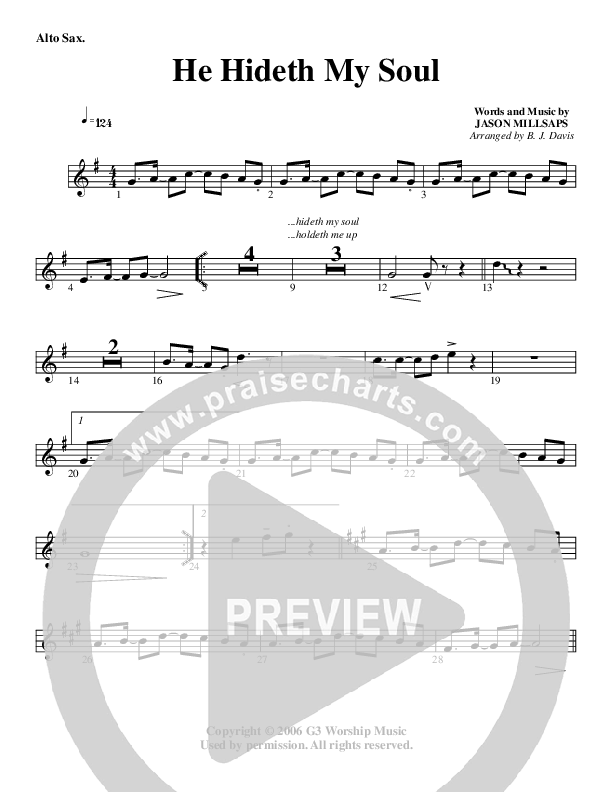 He Hideth My Soul Alto Sax (G3 Worship)